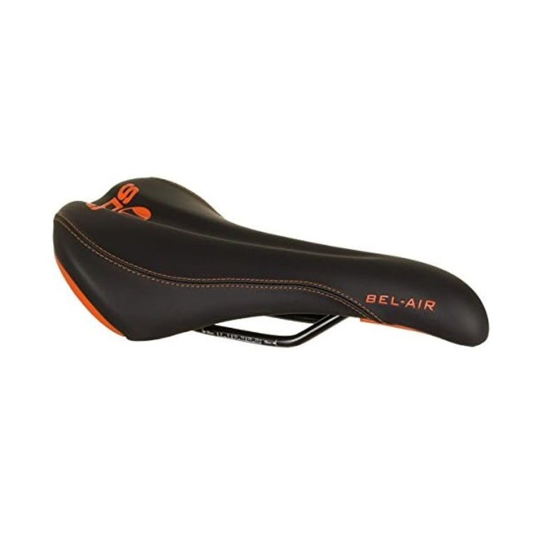 Sillín SDG BEL-AIR RL Raíles Acero Negro/Naranja