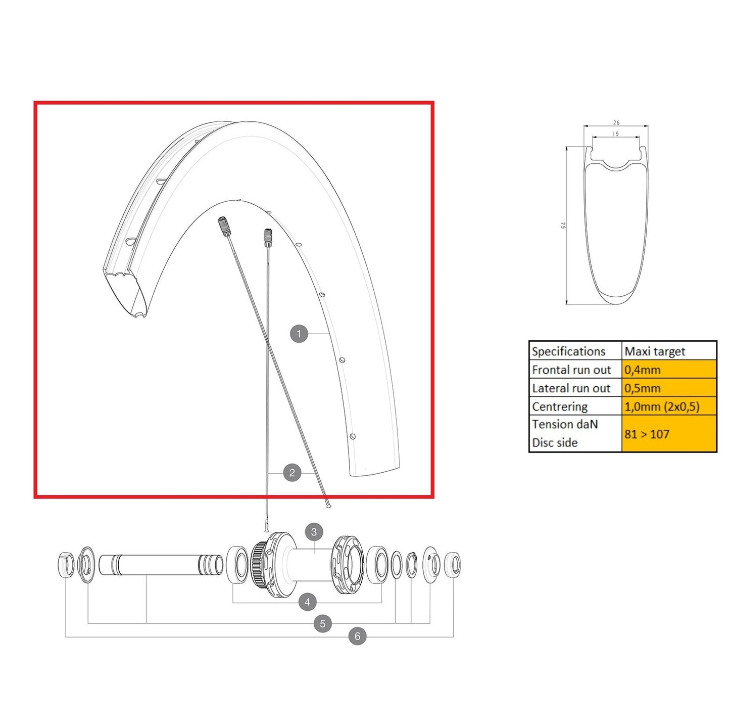 MAVIC COSMIC SL 65 UD DISC Framhjulssats