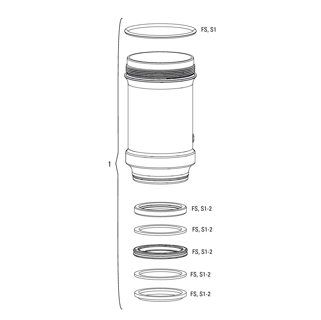 ROCKSHOX légkamra rugóstaghoz, 184×44 mm #11.4118.033.010