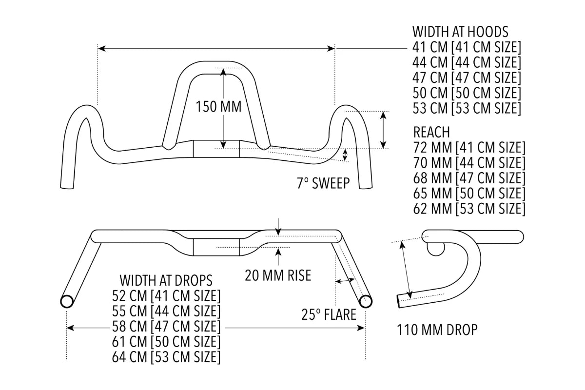 Manillar Gravel REDSHIFT Kitchen Sink con inclinación de 25° y elevación de 20 mm