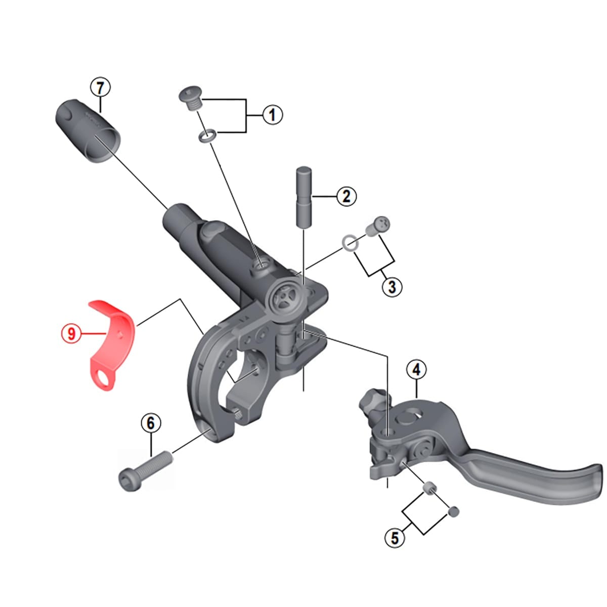 SHIMANO I-Spec 2 BL-M9000/8000/7000 reducering af bremsegrebsklemme #Y8WM05000