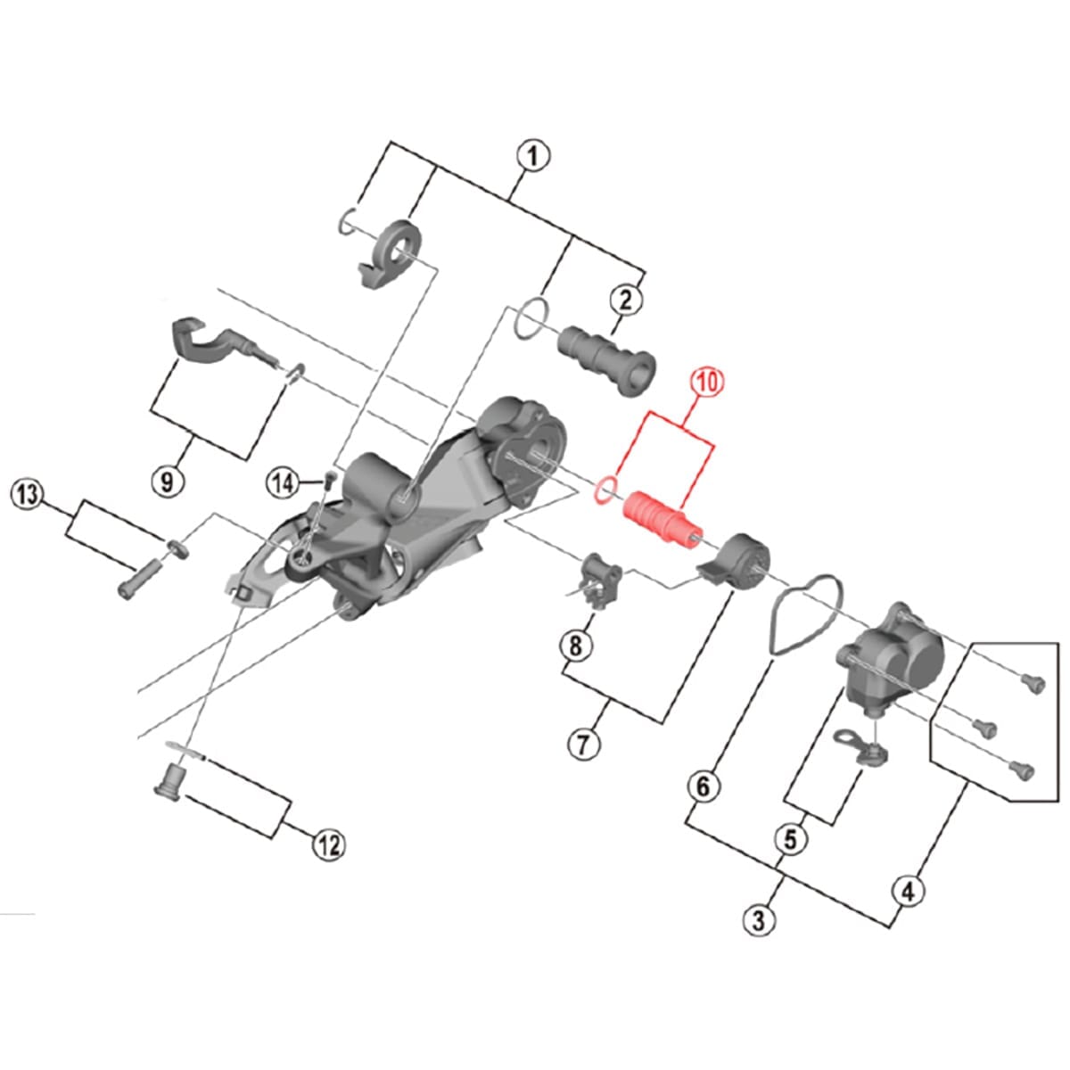Perno e guarnizione del deragliatore posteriore 11v /12 v SHIMANO XTR M9120 / M9000 / XT M8000/ SLX M7000 #Y5PV98060