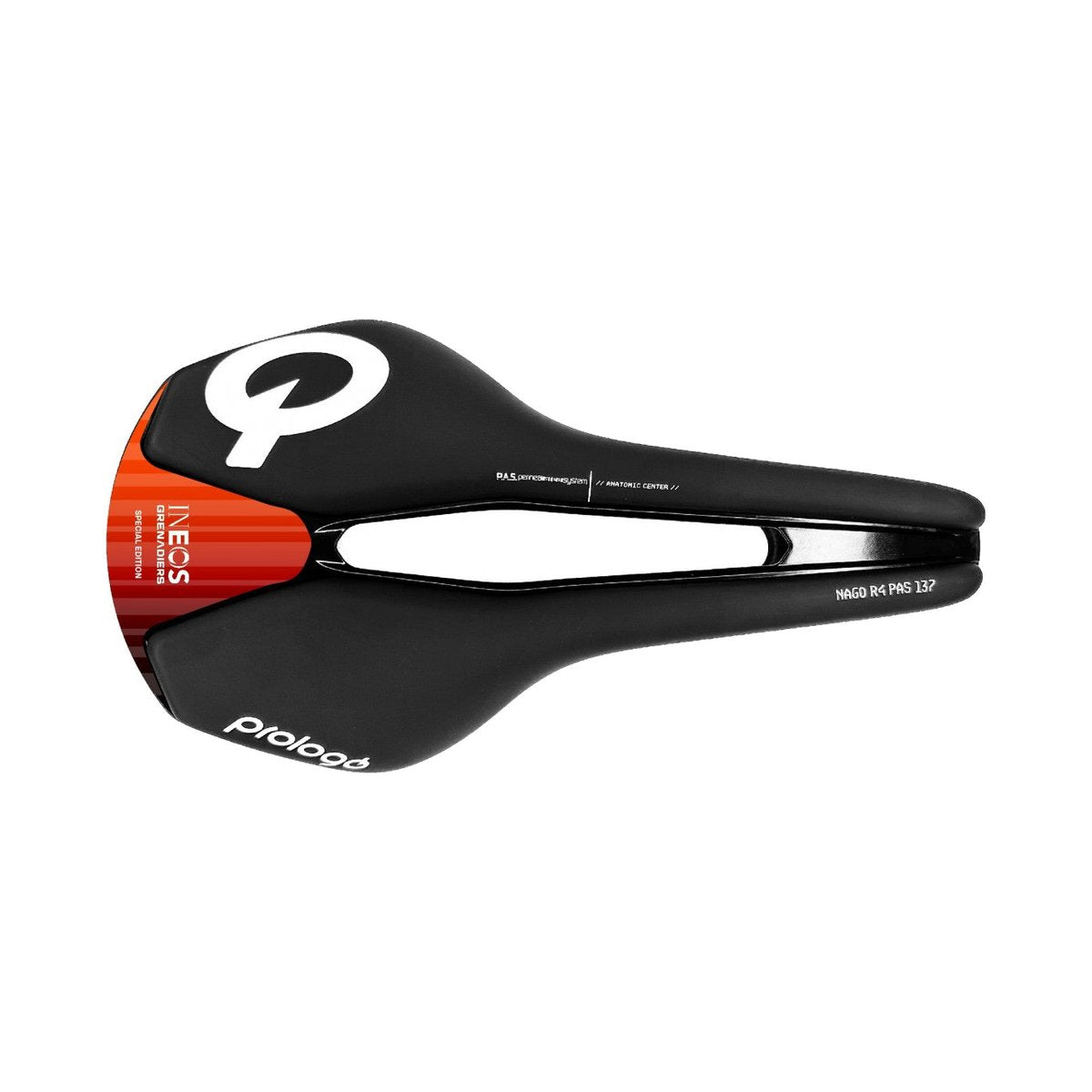 Sedlo PROLOGO NAGO R4 PAS 137mm Kolejnice Tirox INEOS Černá/Červená