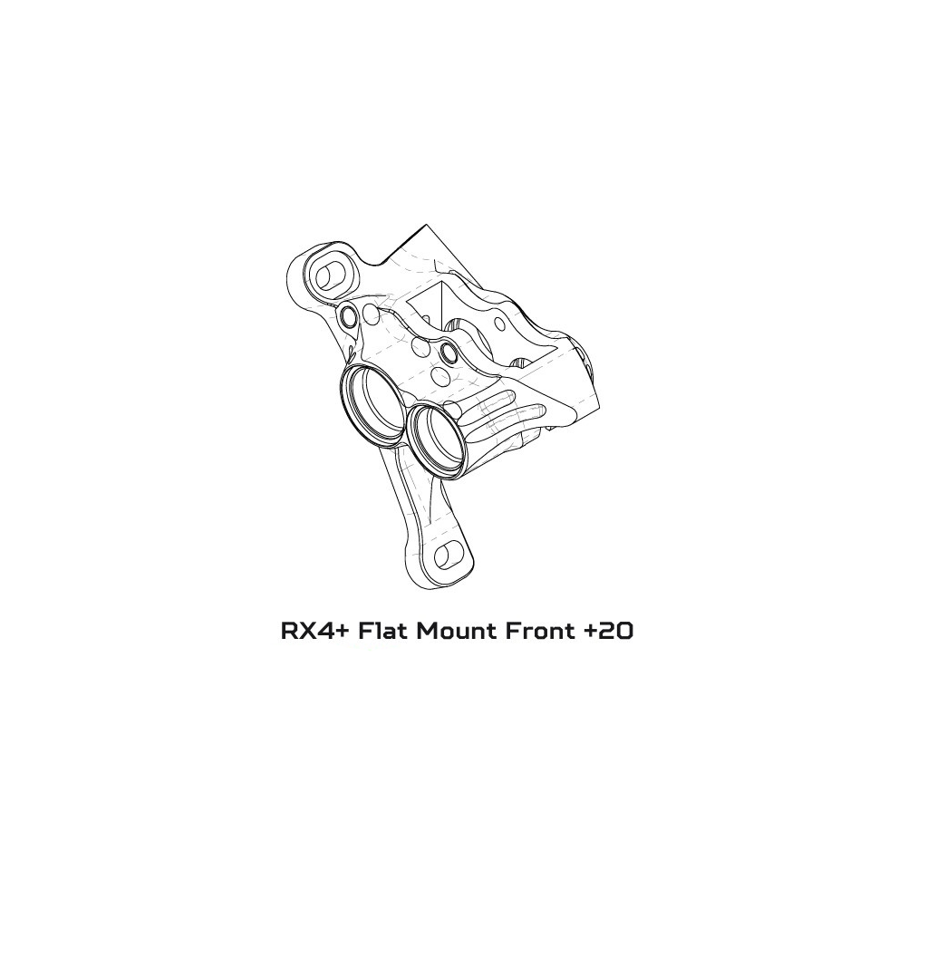 Etrier de Frein Avant HOPE RX4+ SL FMF (+20) 70mm 4 Pistons DOT Noir