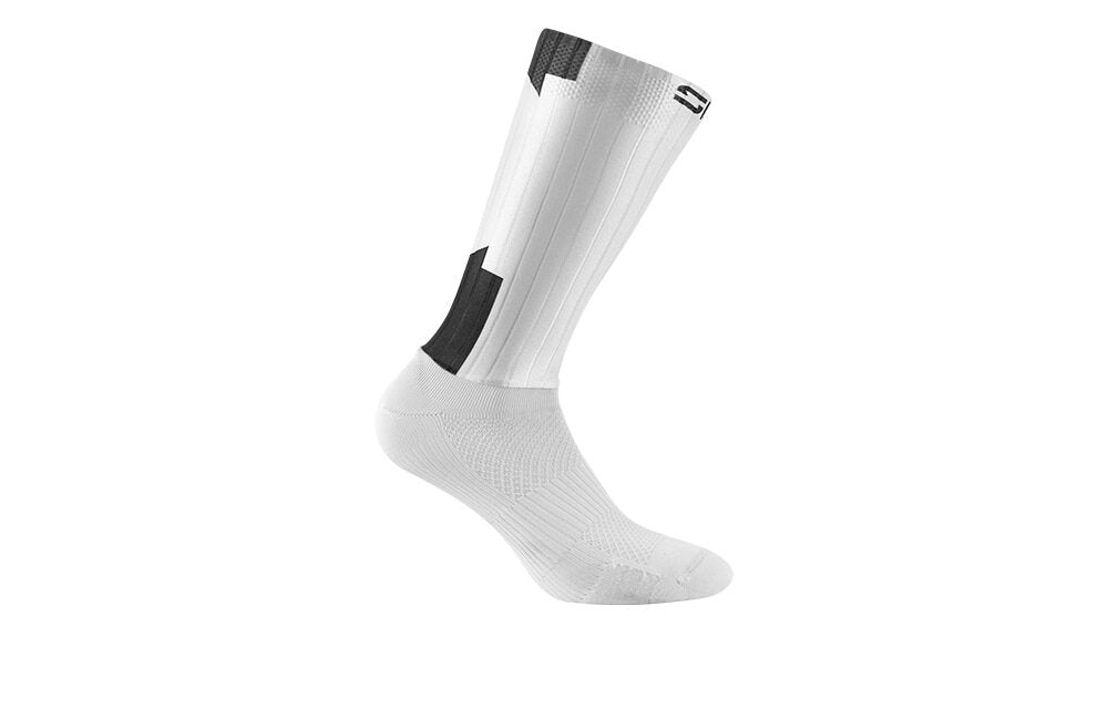 Chaussettes vélo Sidi Teres blanches et noires, vue de l'autre profil