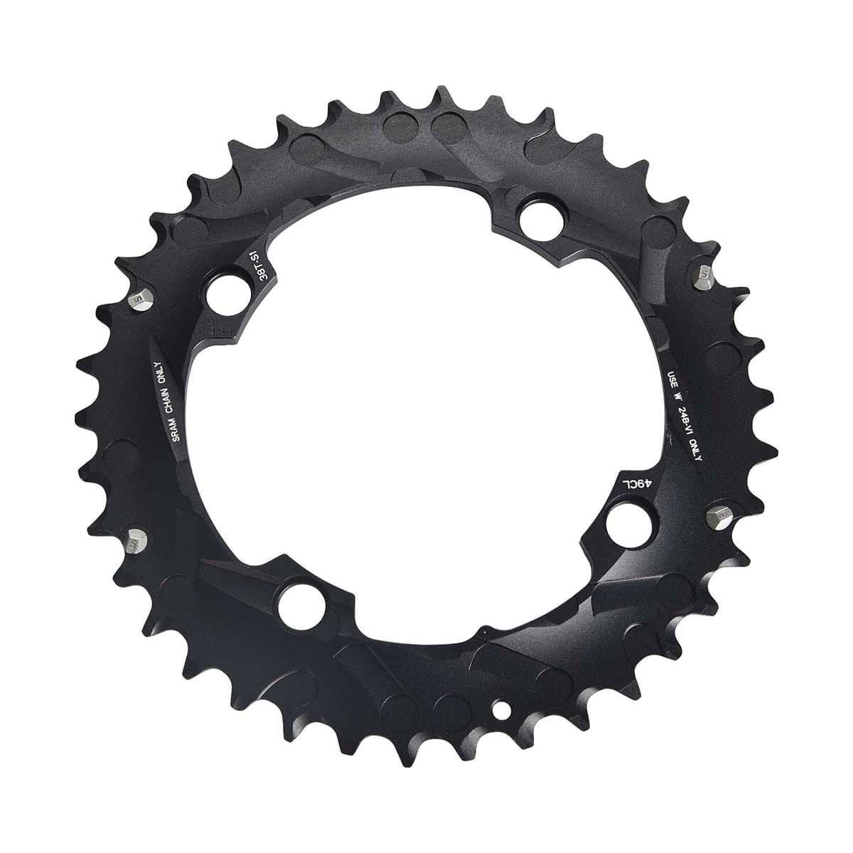 SRAM/TRUVATIV 2x10V 4 fori 104mm 38 Dts Alu Nero Ingranaggio Outdoor