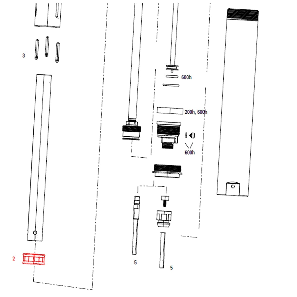 Flydende stempel til ROCKSHOX REVERB STEALTH A1-C1/AXS A1-sadelpind Grå