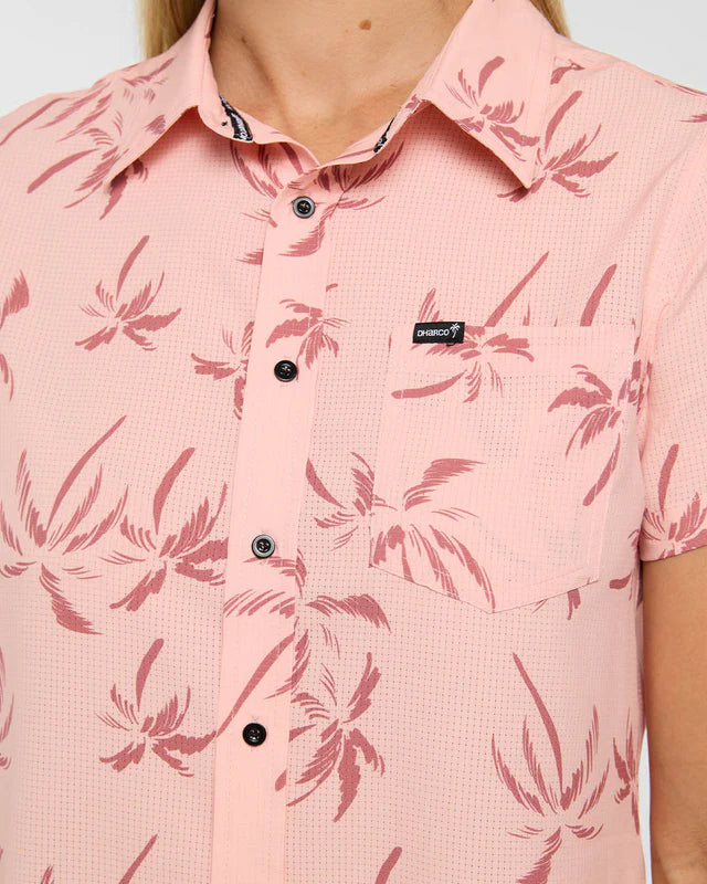 Chemise Technique DHARCO TECH PARTY PINK PALM Femme Rose
