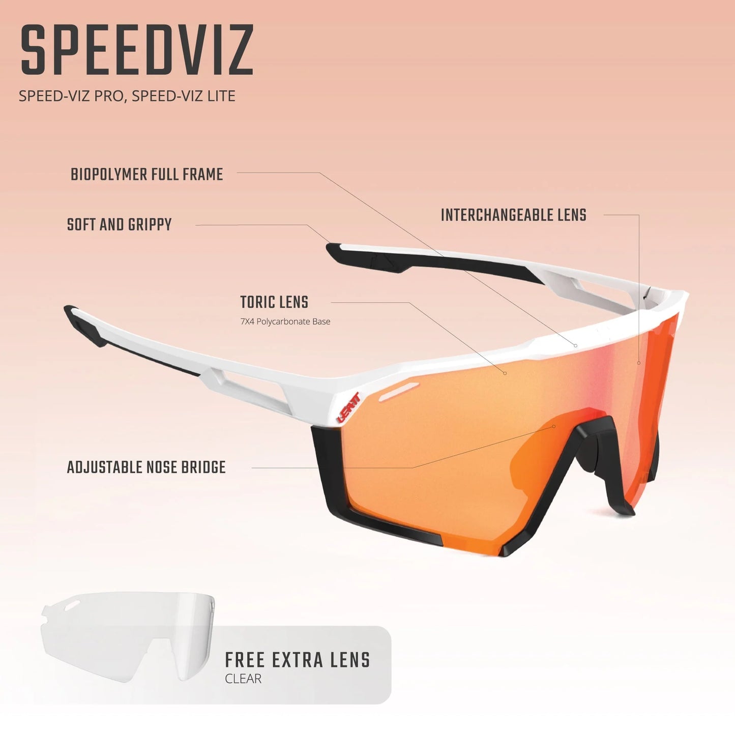 Lunettes LEATT SPEEDVIZ PRO Blanc Verre Photochromique Iriz Cryztal Rouge