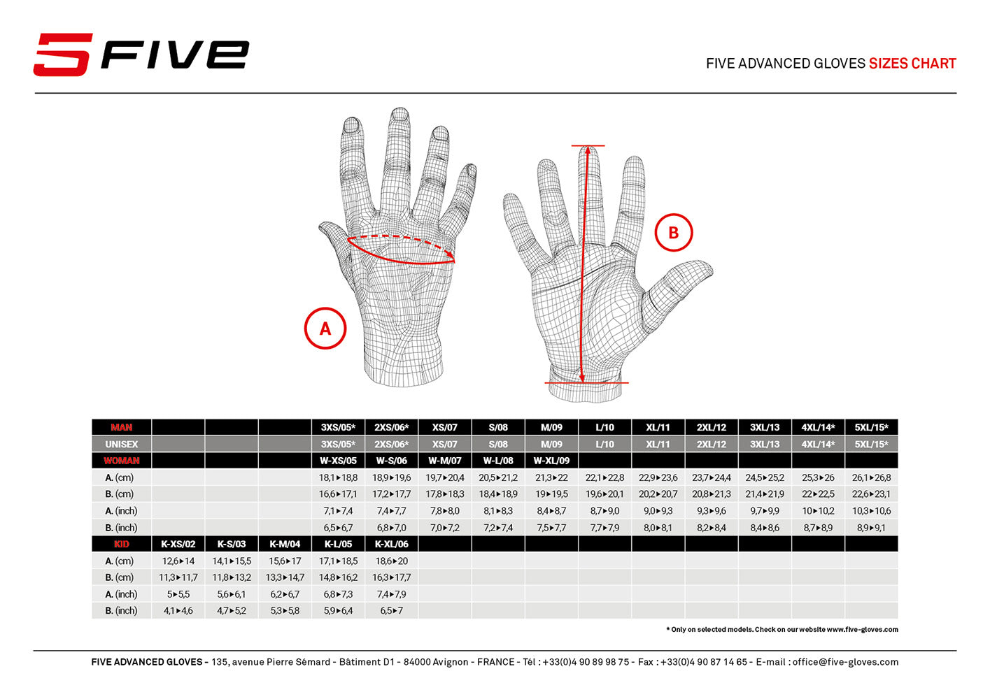 Gants FIVE BMX RACE Junior Noir/Blanc