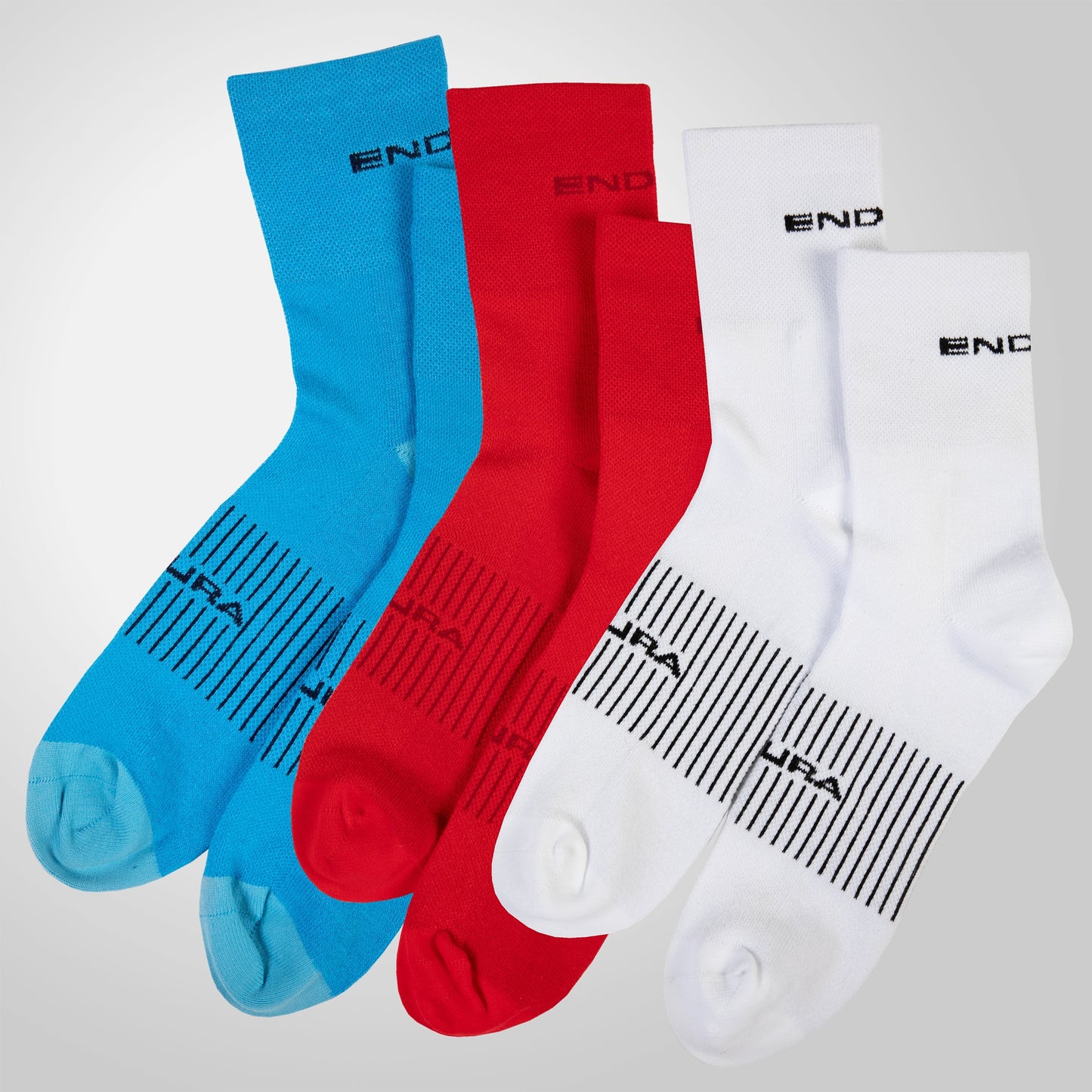 ENDURA COOLMAX RACE 3-Pair Strumpor Vit/Blå/Röd