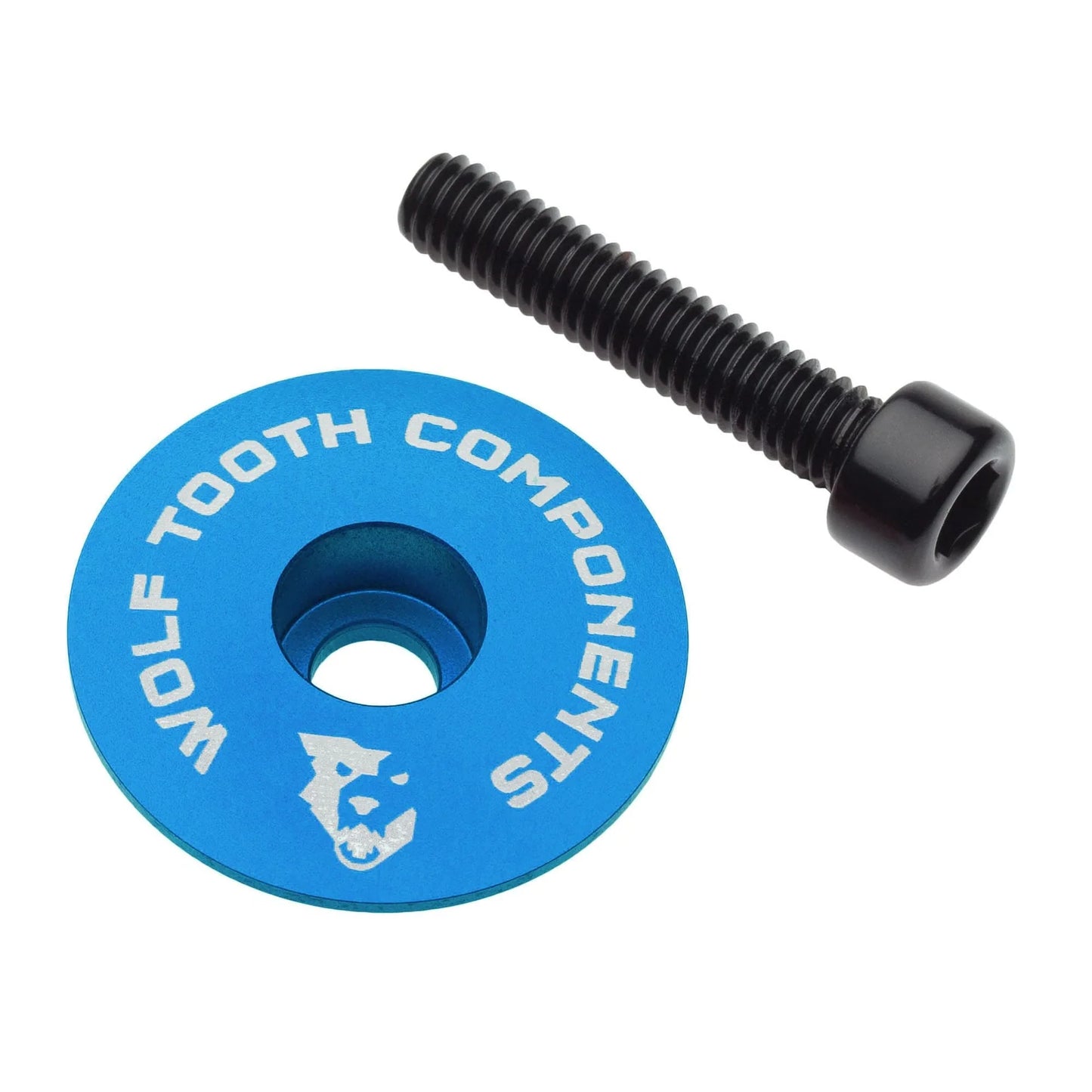 WOLF TOOTH Ultralight-styrkappe med 1"1/8-skrue, blå