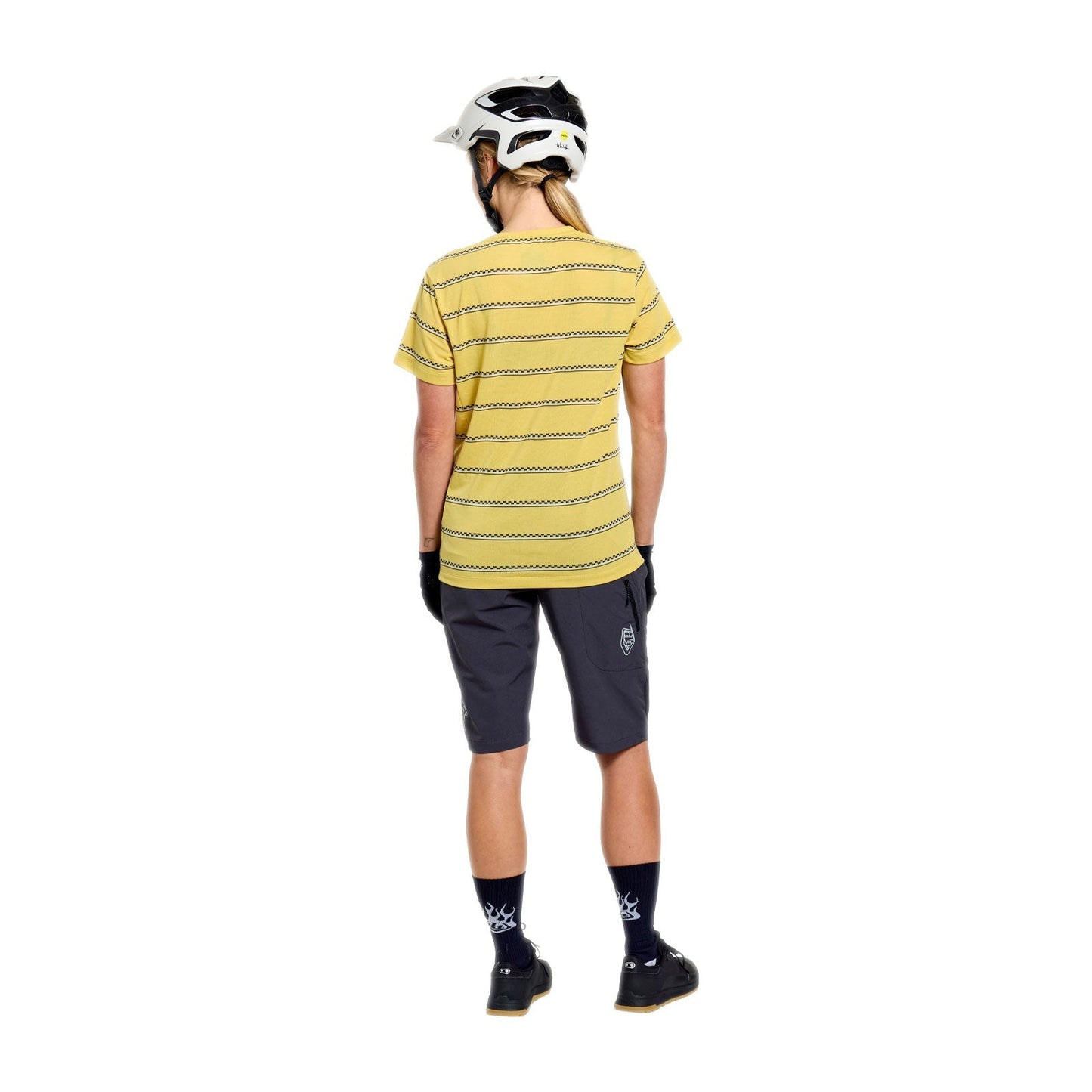 Maillot TROY LEE DESIGNS LILIUM RIDE CHECKED OUT Femme Manches Courtes Jaune