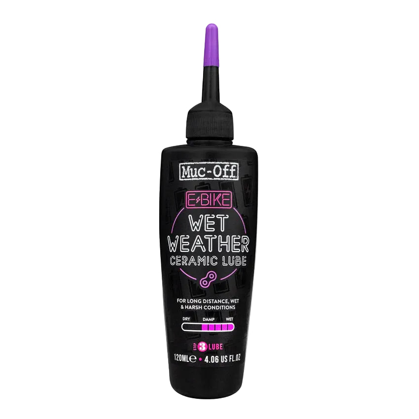 MUC-OFF E-BIKE WET WEATHER våd kædesmøremiddel (120 ml)