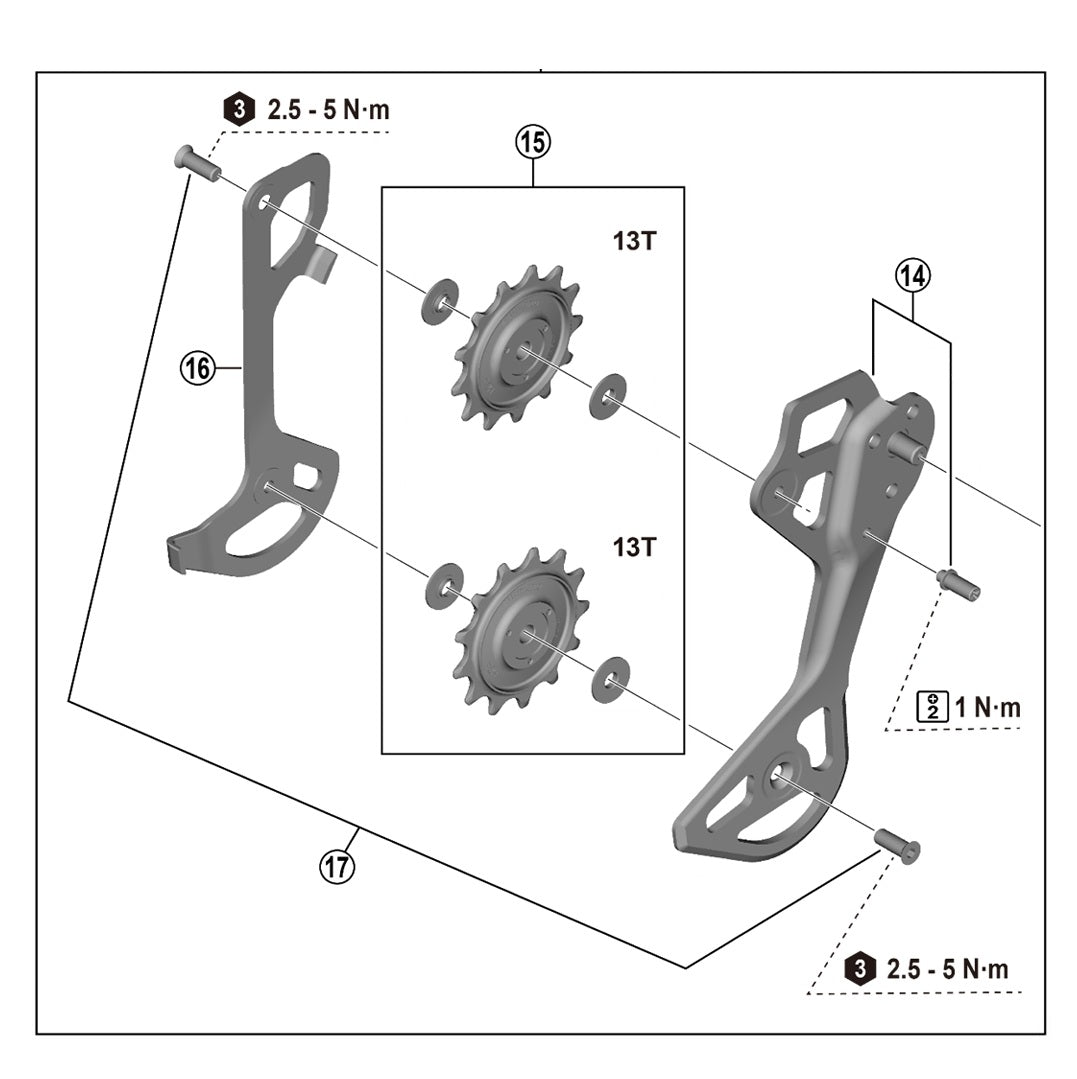 SHIMANO XTR RD-M8250 GS 12V bakväxelhållare