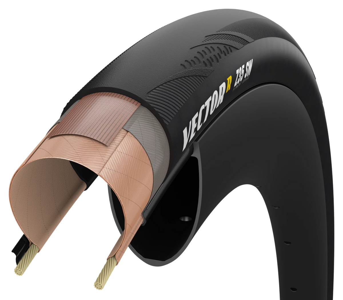 Reifen ZIPP GOODYEAR VECTOR R SW Tubeless Ready Schwarz