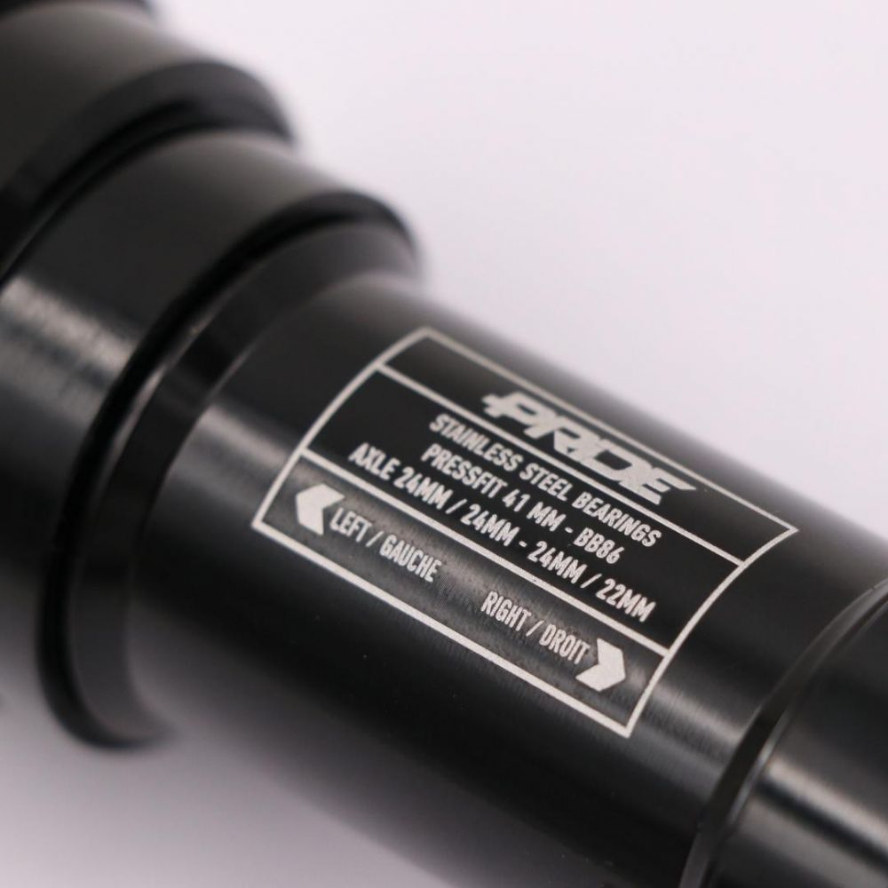 Μεσαία τριβή PRIDE BB86 από ανοξείδωτο ατσάλι – 24 mm μαύρη