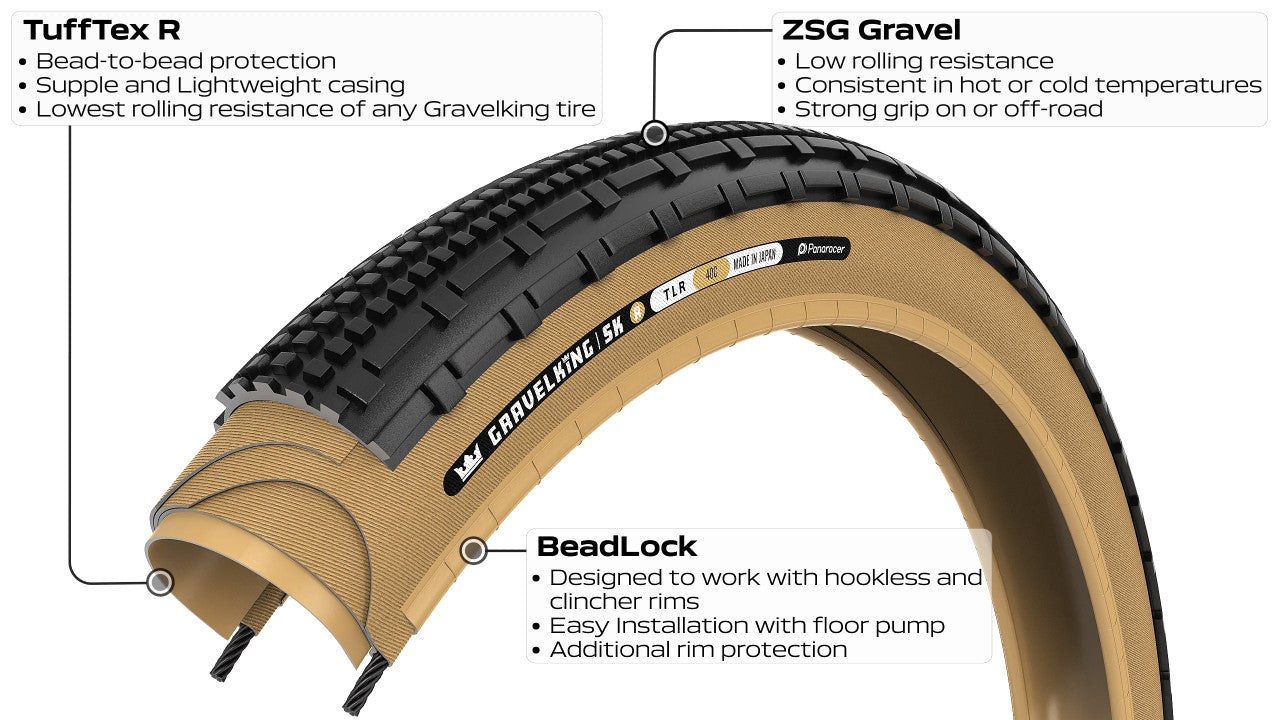 PANARACER GRAVELKING SK R TLR 700x35c Tubeless Ready Μπεζ ελαστικό
