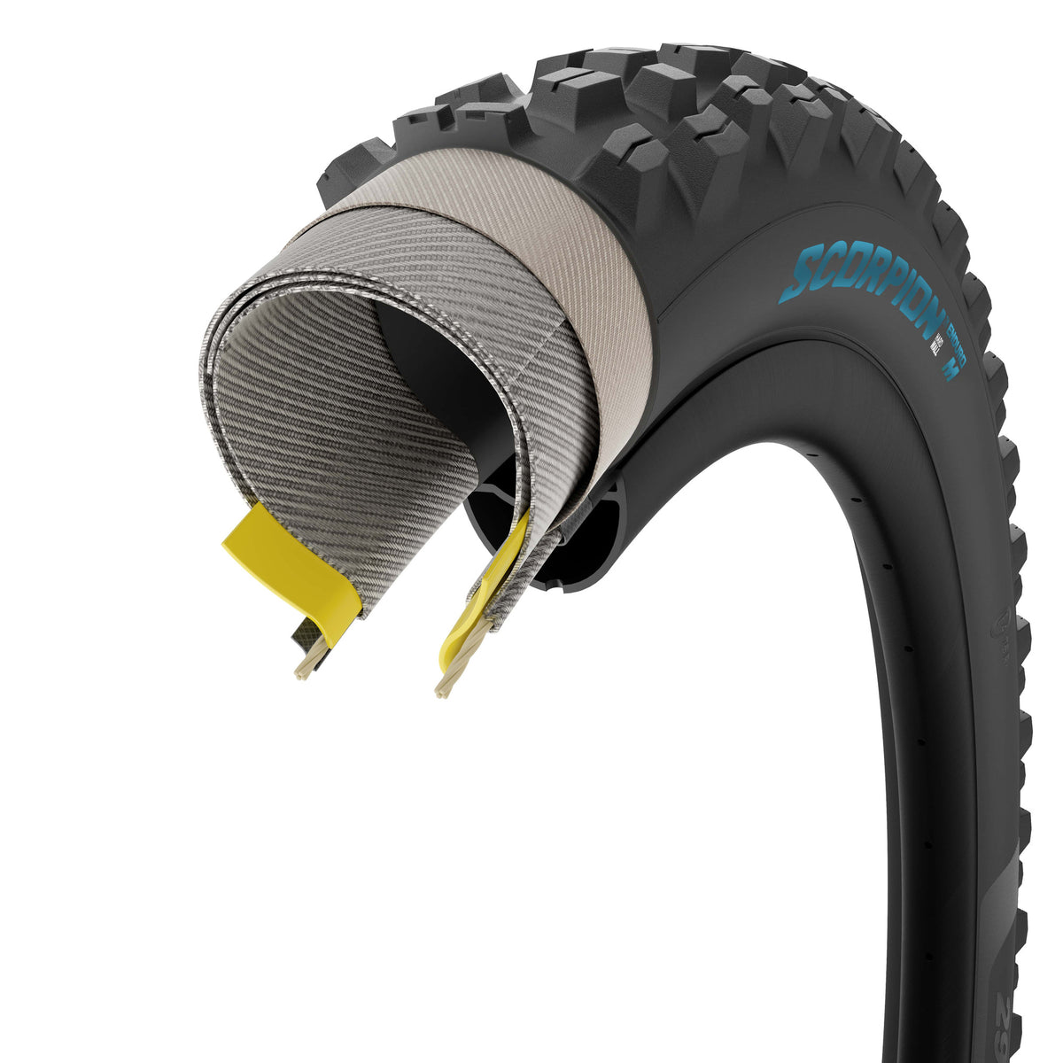 Pirelli Scorpion Enduro M Colour Edition 29x2.40 HardWall Tubeless Ready -taittoreunarengas, musta/Petronas-turkoosi