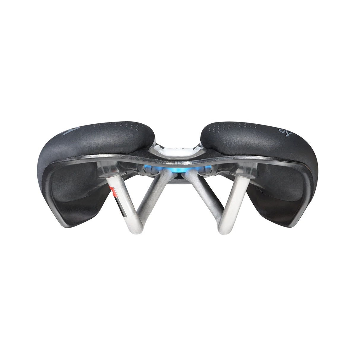 Σέλα SELLE ITALIA SLR BOOST ENDURANCE SUPERFLOW S με ράγες Ti316, μαύρη — πίσω όψη