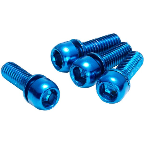 Sada 4 šroubů REVERSE COMPONENTS pro upevnění třmenu, M6 x 18 mm, modrá