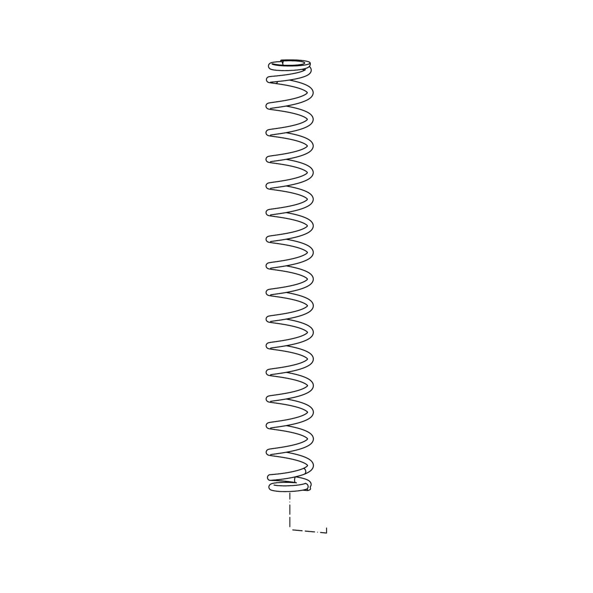 ROCKSHOX Medium 170 mm-es villatekercsrugó LYRIK A1-A2-höz (2010–2016), piros — műszaki illusztráció