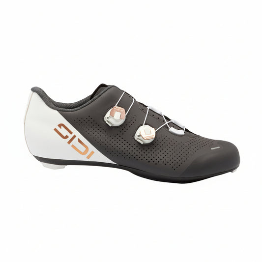 Chaussures route Sidi Ergo 6S anthracite et blanc, vue de profil extérieur