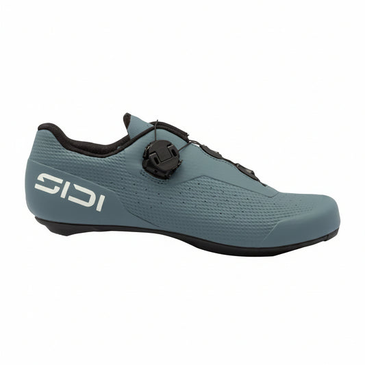 Chaussures route Sidi Fast 3 storm grey et ice white, vue de profil extérieur