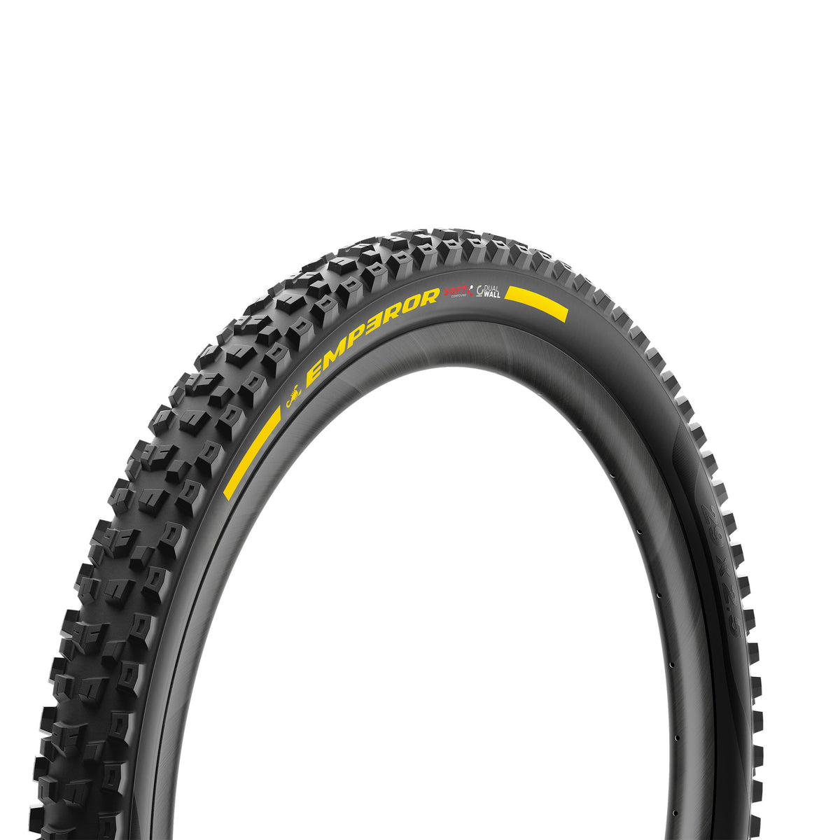 Opona PIRELLI SCORPION EMPEROR 27.5x2.40 Soft DualWall Tubeless Ready, zwijana, czarno-żółta Team Edition