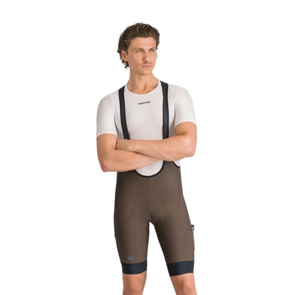 Krótkie Spodnie Rowerowe na Szelkach SPORTFUL GIARA 2 Brązowy