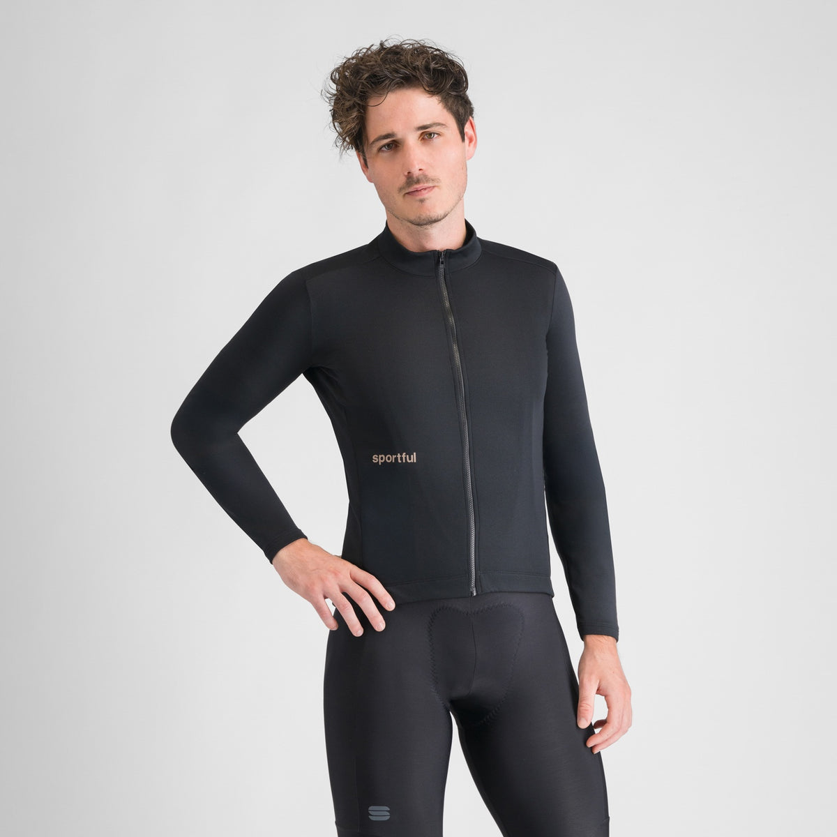 Κλασική μακρυμάνικη ποδηλατική μπλούζα Sportful, μαύρη