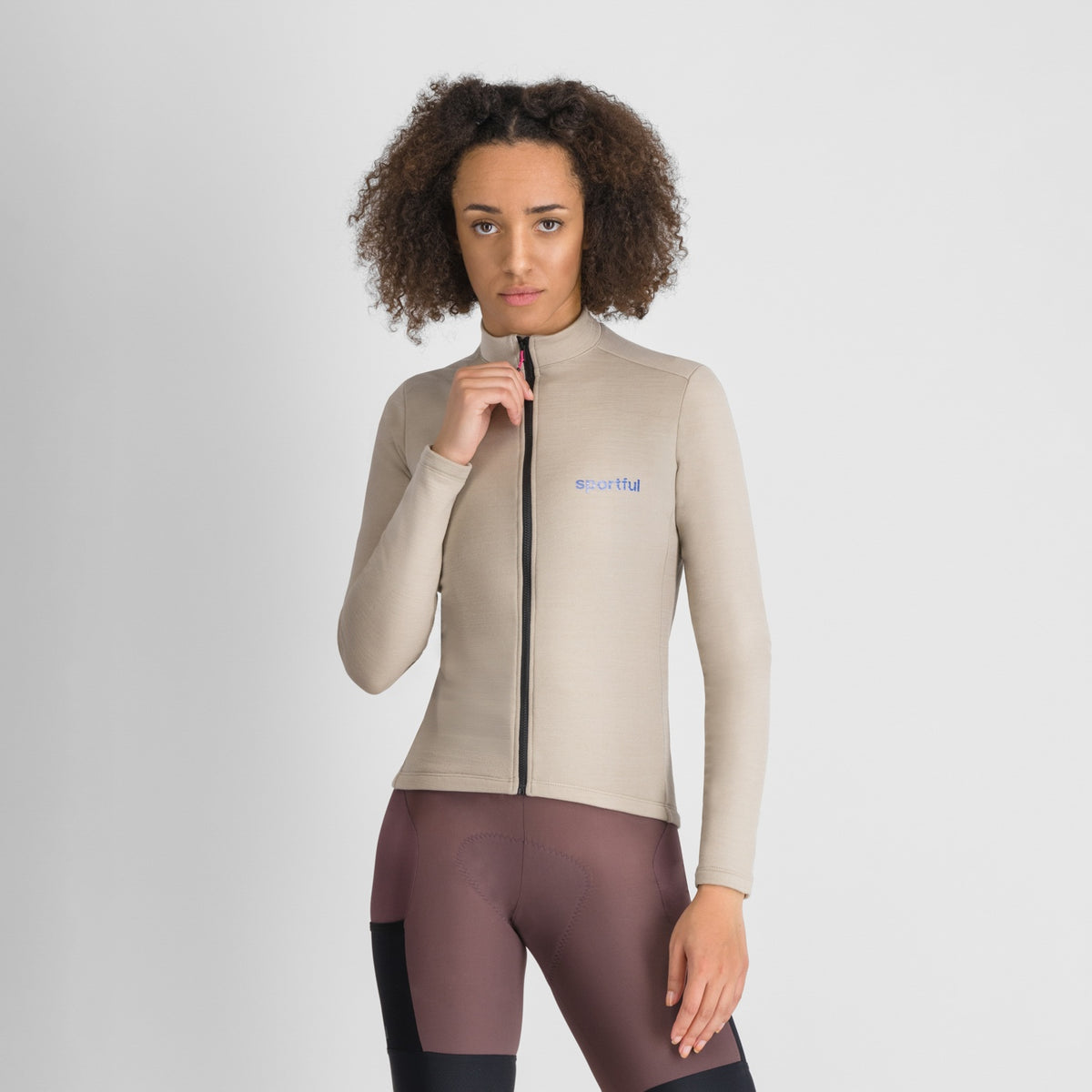 Γυναικεία ποδηλατική μπλούζα SPORTFUL SUPERGIARA WOOL με μακριά μανίκια, μπεζ