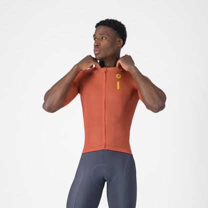 CASTELLI DRITTONE LOGO Short Sleeve Jersey Paprika