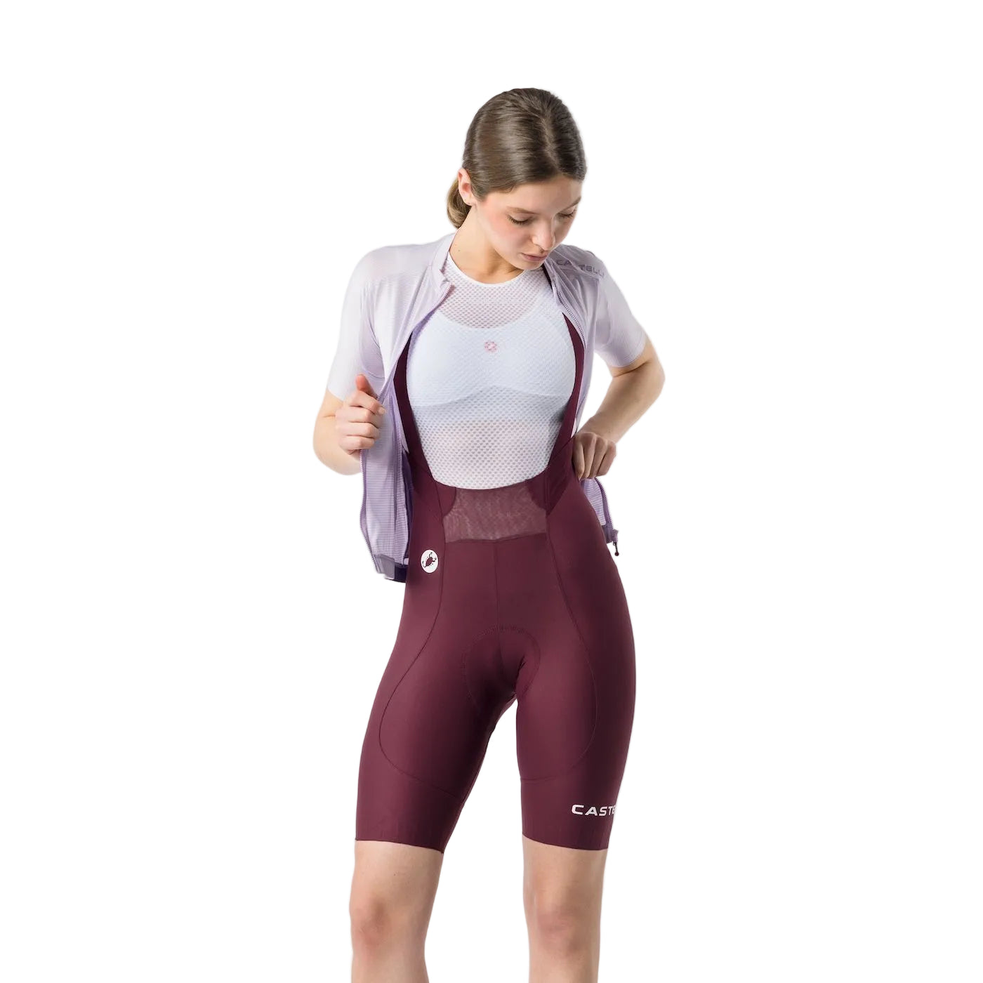 Cuissard Court à Bretelles CASTELLI ESPRESSO 2 W DT Femme Bordeaux