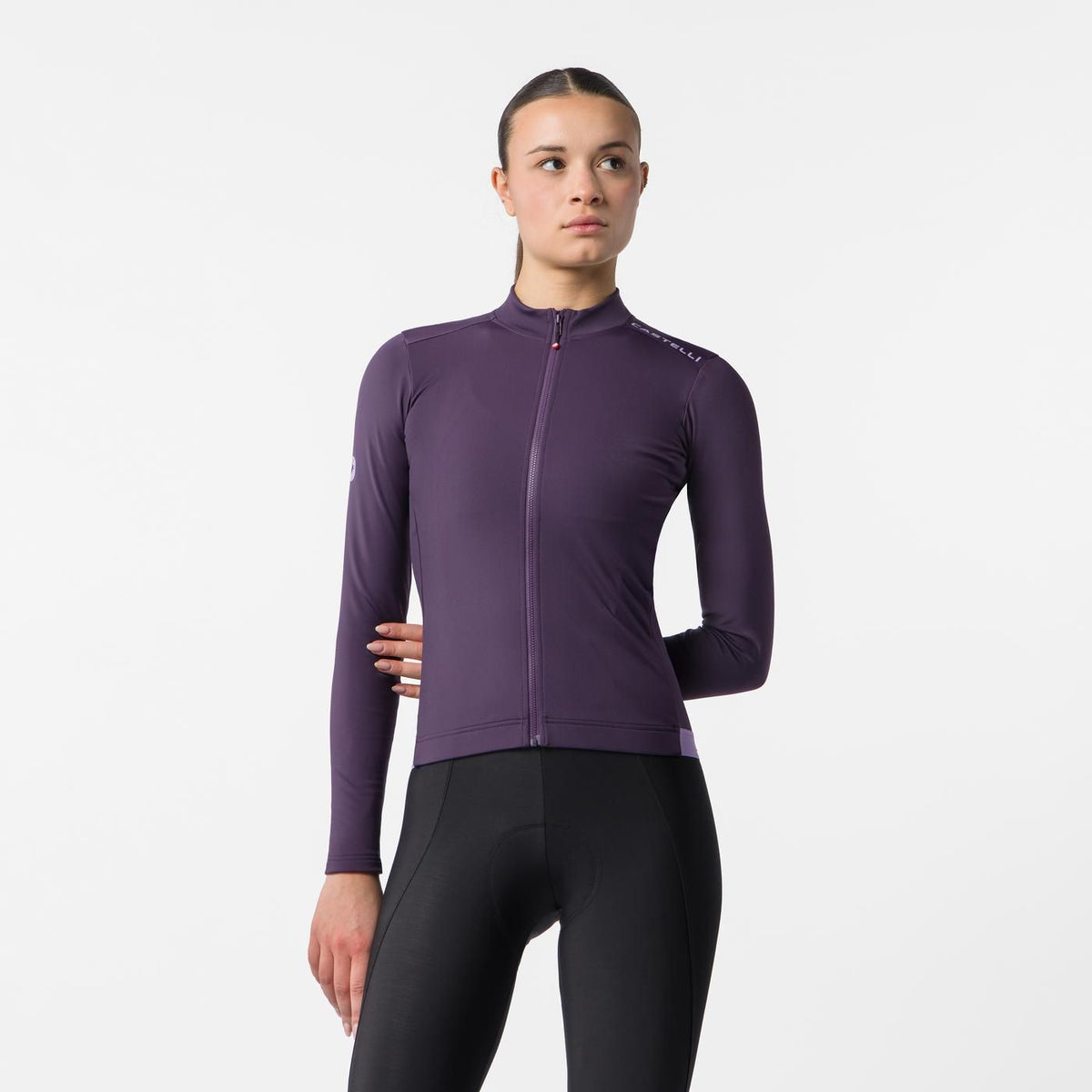 Dámský dres CASTELLI ESPRESSO THERMAL 2 s dlouhým rukávem fialový