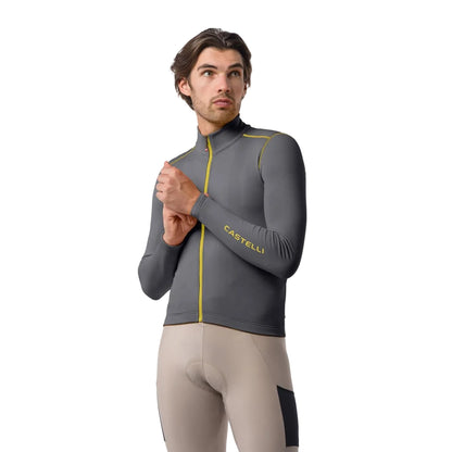 Dres CASTELLI UNLIMITED TRAIL 2 dugih rukava sivi/mango mojito