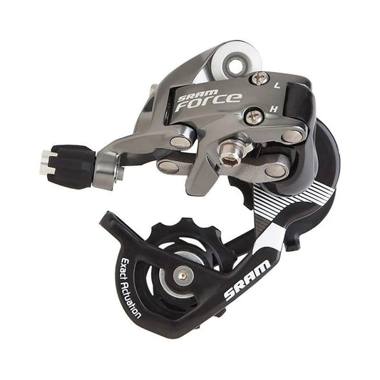 SRAM FORCE 10-speed rear derailleur with short cage – product view on a white background
