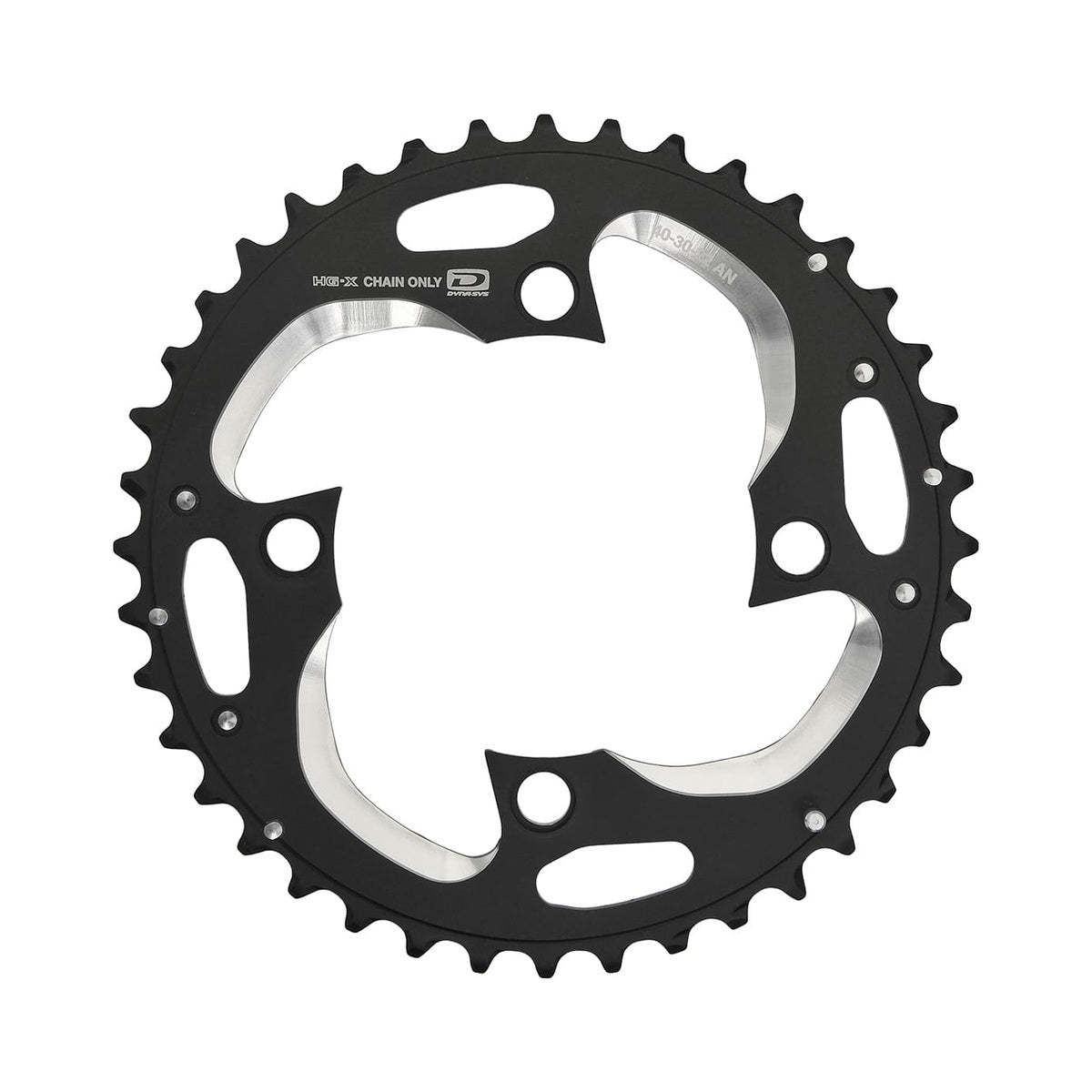 Ydre klinge SHIMANO SLX M672/XT M782 10-speed, 4 bolthuller, 96 mm — klingen på hvid baggrund