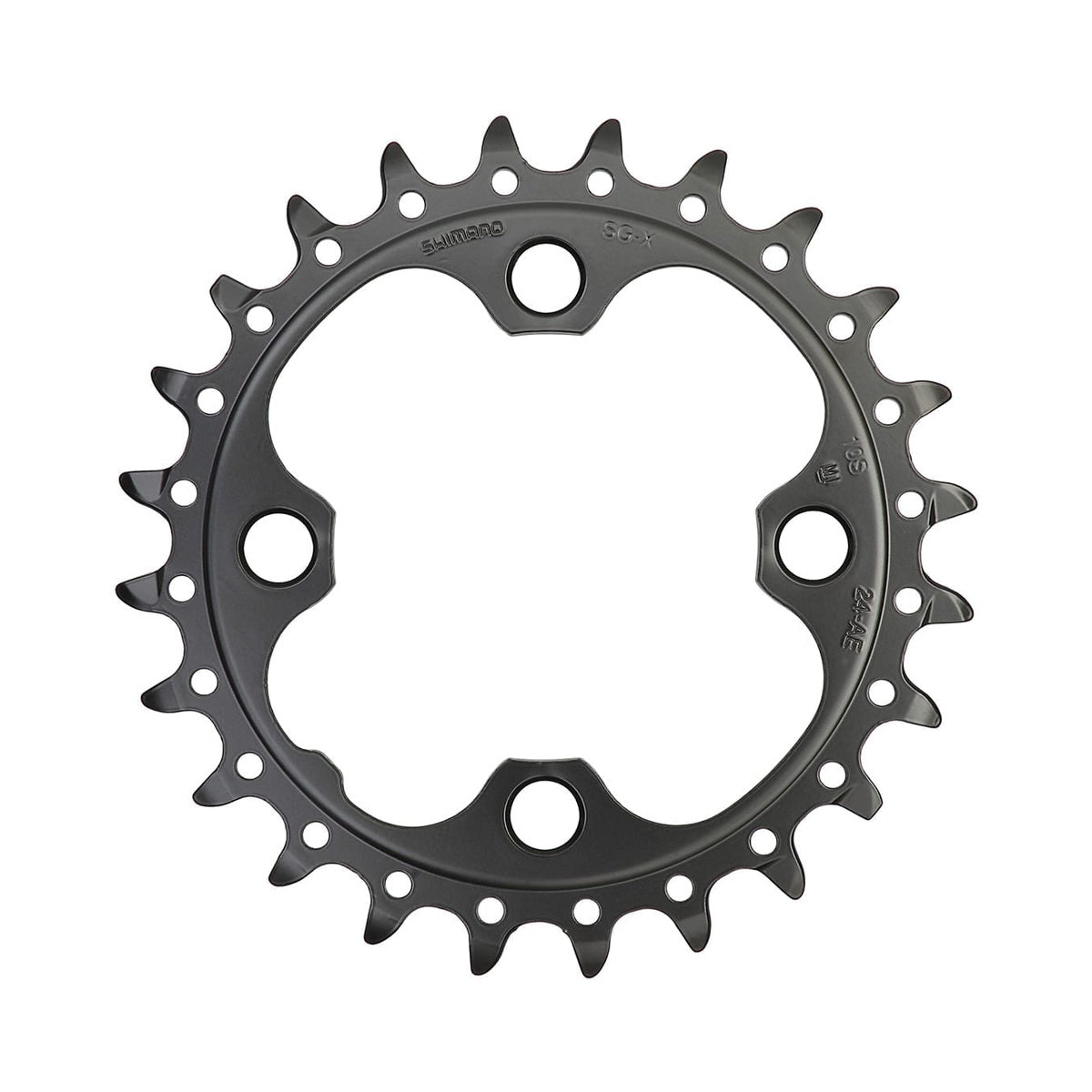 Εσωτερικός δίσκος δισκοβραχίονα SHIMANO SLX M660 9/10 ταχυτήτων, 4 οπών, 64 mm — όψη του δίσκου σε λευκό φόντο