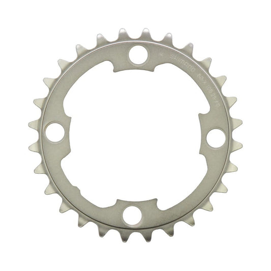 Plato interior SHIMANO XTR M985 de 10 velocidades, 4 orificios, 88 mm — vista del plato sobre fondo blanco