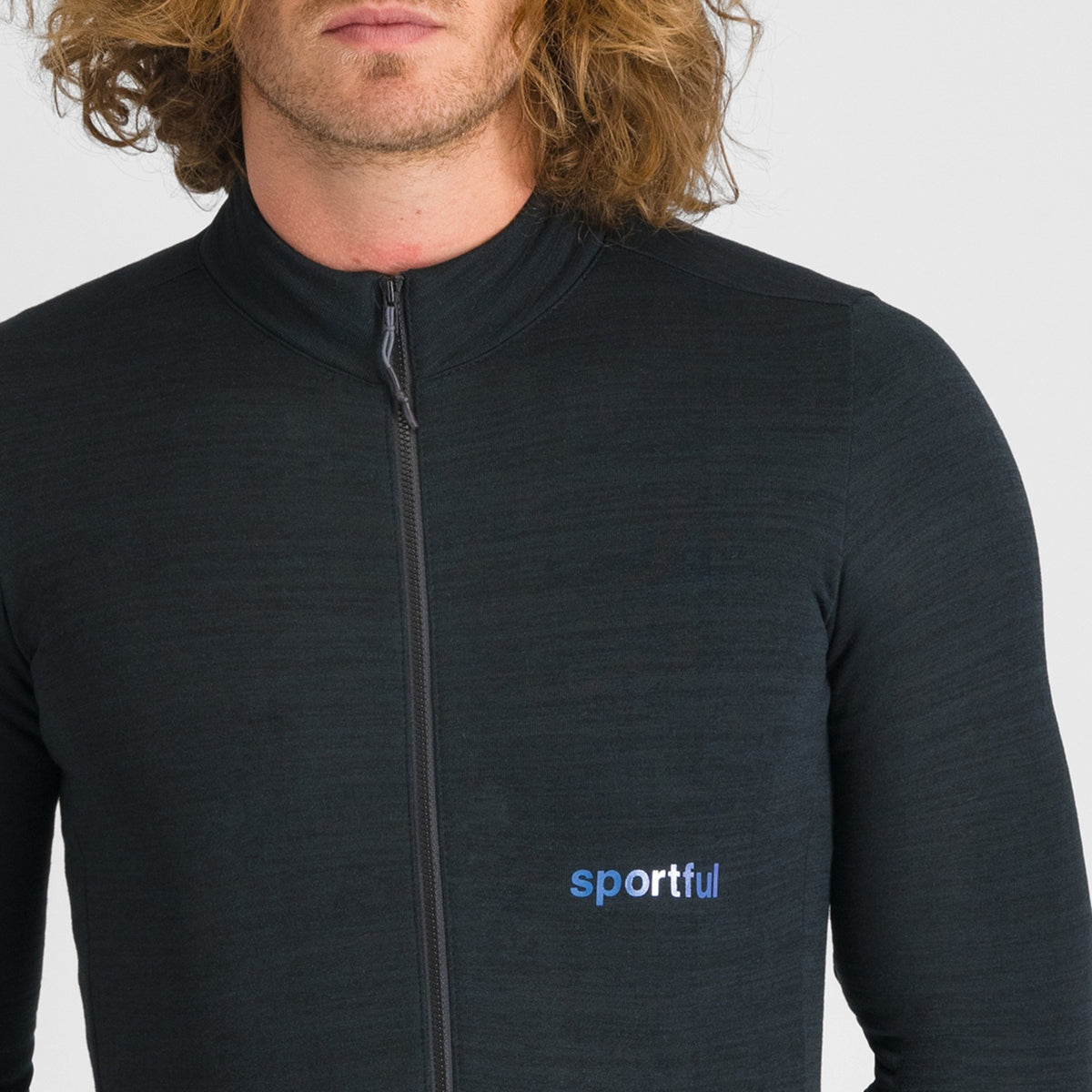 Μαύρη ποδηλατική φανέλα SPORTFUL SUPERGIARA από μαλλί με μακριά μανίκια