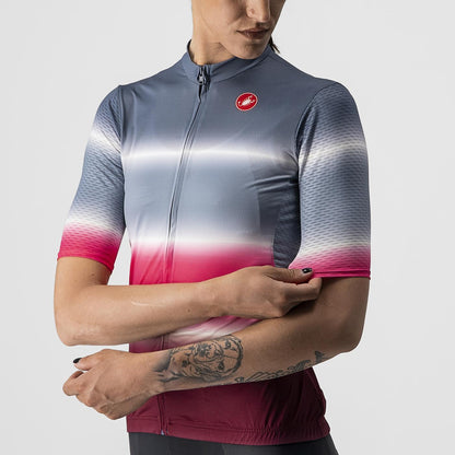 Trikot CASTELLI DOLCE Damen Kurzarm Blau/Bordeaux