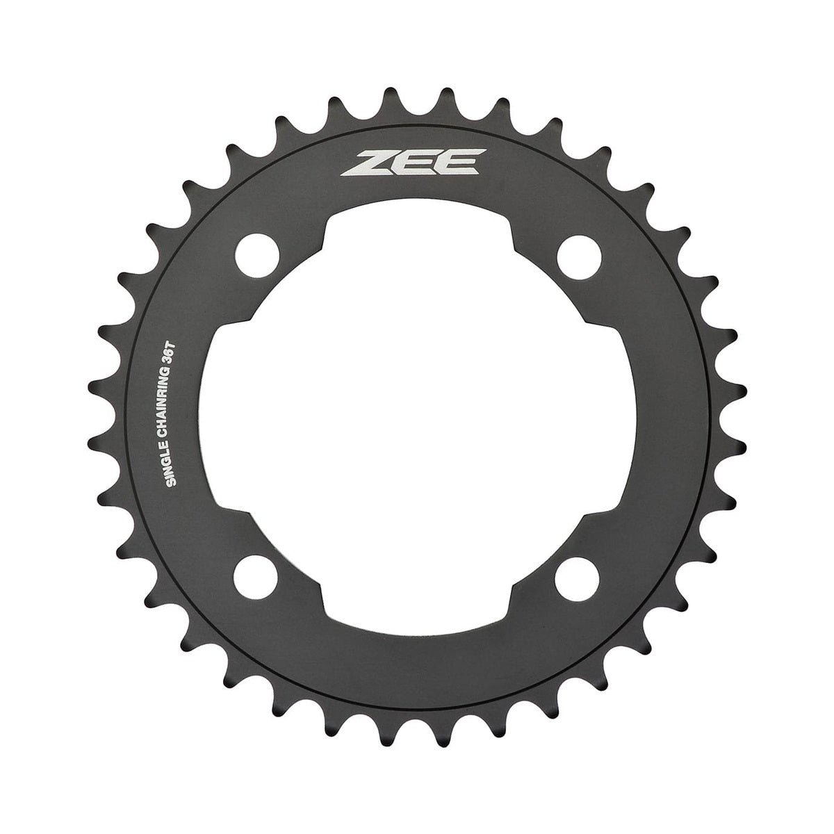 Corona monocorona SHIMANO ZEE M640/M645 10 velocità, 4 fori, 104 mm — vista della corona su sfondo bianco