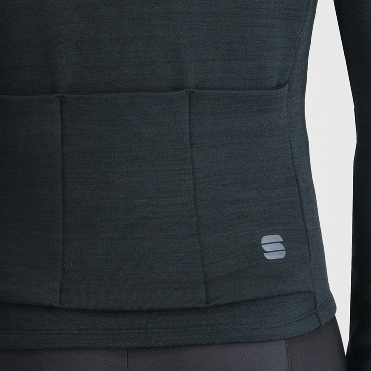 Μαύρη ποδηλατική φανέλα SPORTFUL SUPERGIARA από μαλλί με μακριά μανίκια