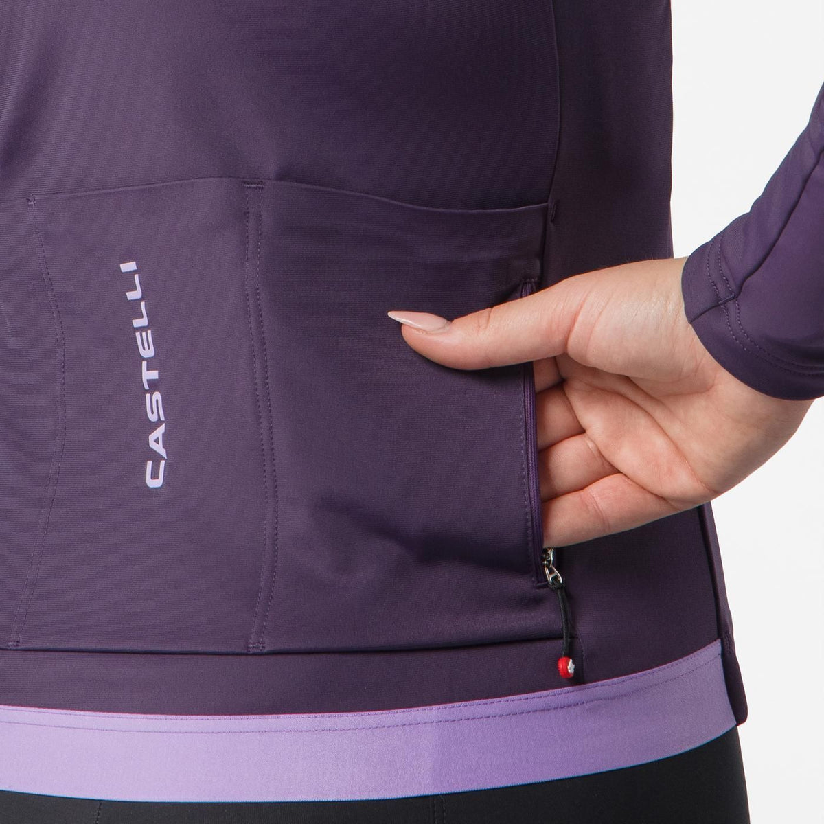 Dámský dres CASTELLI ESPRESSO THERMAL 2 s dlouhým rukávem fialový