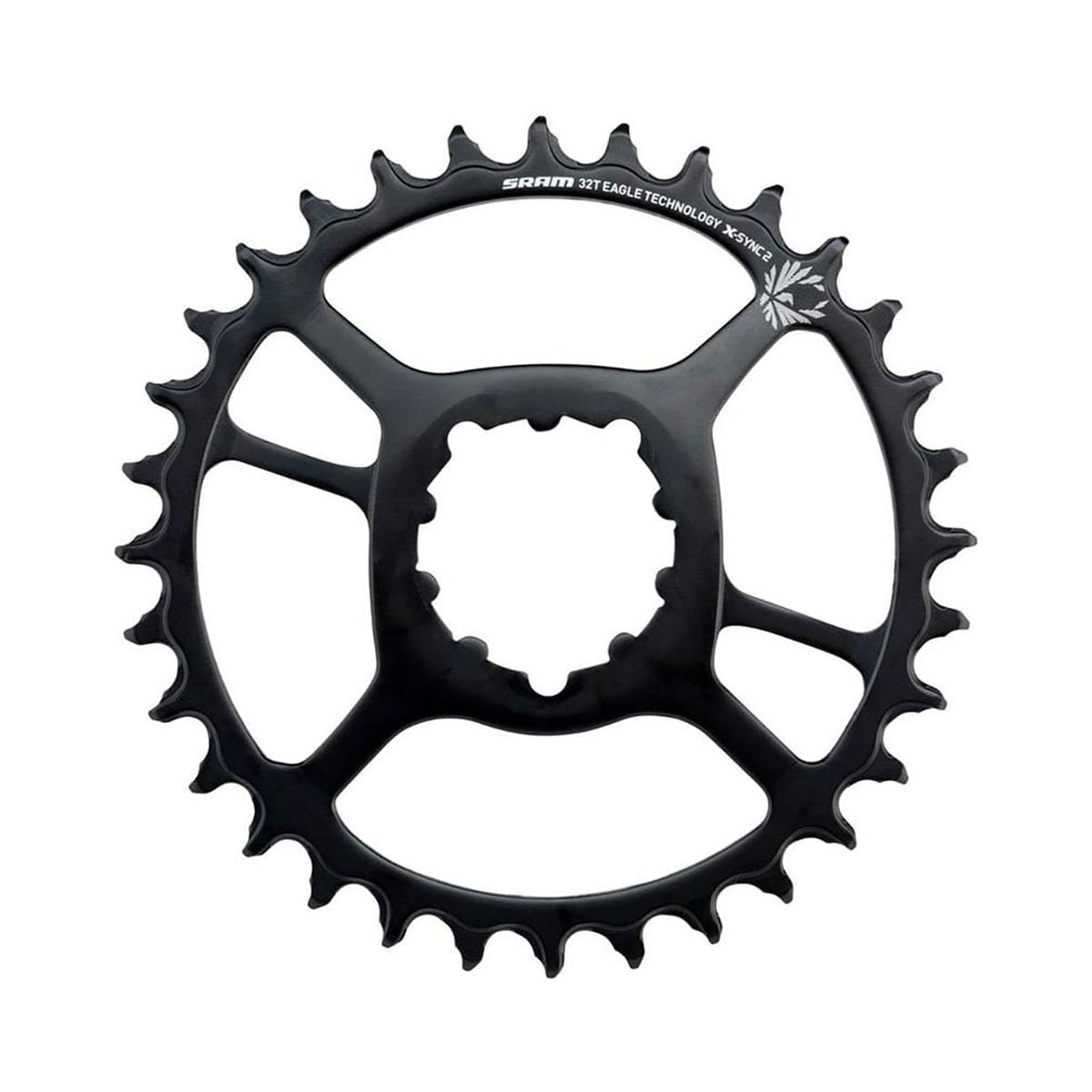 Plateau Mono SRAM EAGLE X-SYNC 2 BOOST 11/12V Direct Mount Offset 3mm Acier Noir — vue du plateau sur fond blanc