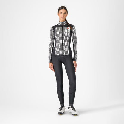 Trikot CASTELLI SFIDA 2 Damen Langarm Schwarz/Weiß