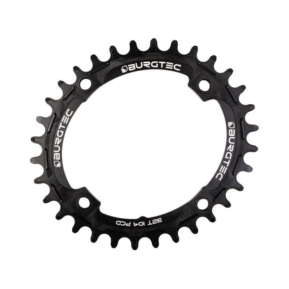 Plateau Mono BURGTEC THICK THIN OVAL 10/11/12V Narrow Wide 4 Trous 104mm Noir — vue du plateau sur fond blanc