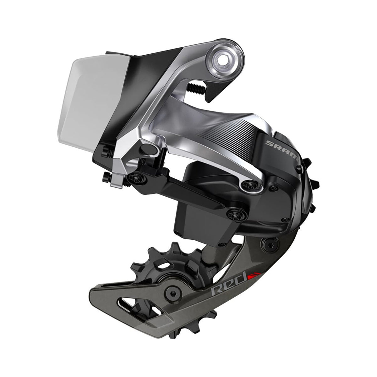 SRAM RED E-TAP 11-speed achterderailleur – productfoto op witte achtergrond