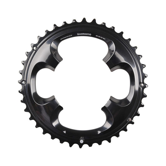 Corona esterna SHIMANO XT M8000 11 velocità per guarnitura tripla, 4 fori, 96 mm — vista della corona su sfondo bianco